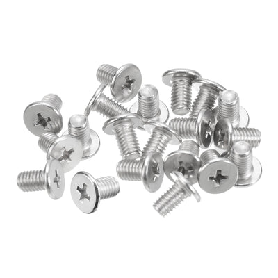 uxcell Uxcell M5-0.8 x 8mm 50Stk Flache Rundkopfschrauben 304 Edelstahl Kreuzschlitz Antrieb Maschinenschrauben Hardware Verschluss für Möbel Verbindung