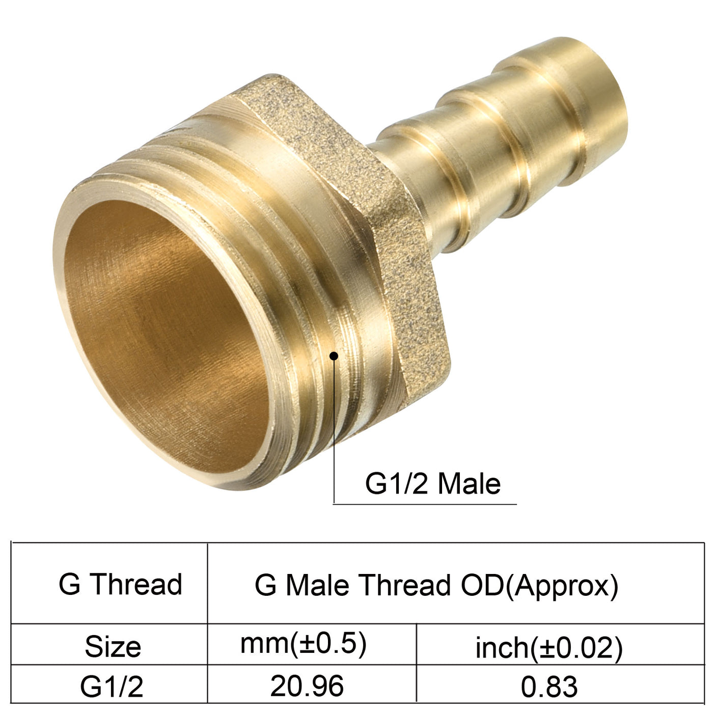 Harfington Hose Barb Fitting Straight Barbed Male Thread