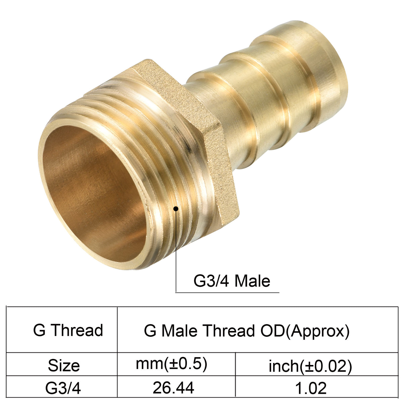 Harfington Hose Barb Fitting Straight Barbed Male Thread