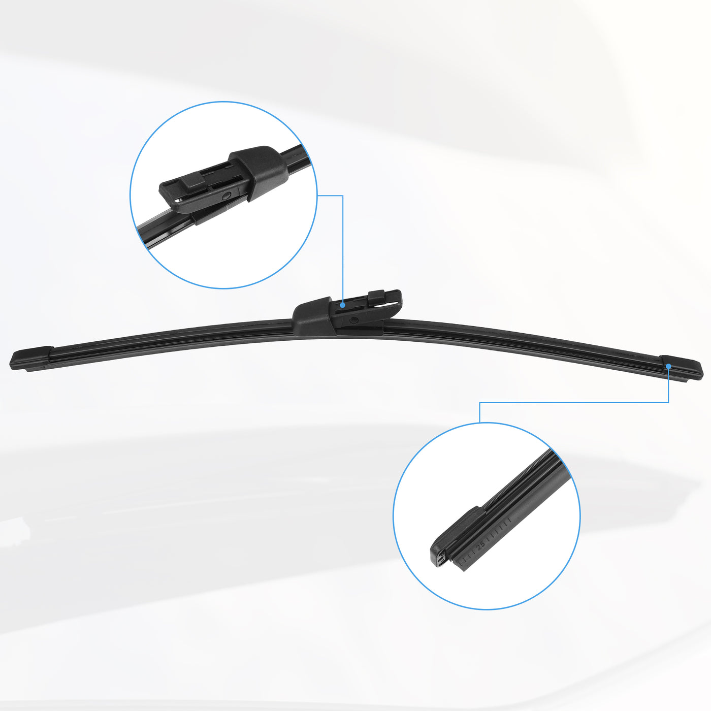 ACROPIX 13" 13" Car Rear Windshield Wiper Blade Fit for Seat Alhambra - Pack of 2 Black