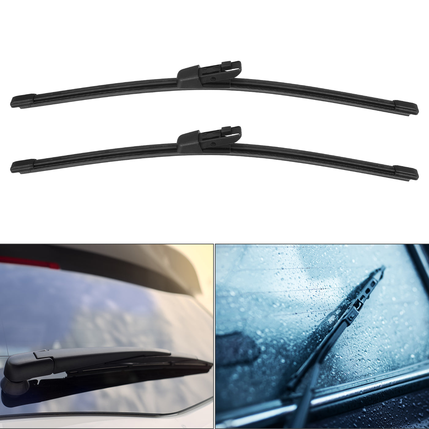 ACROPIX 13" 13" Car Rear Windshield Wiper Blade Fit for Seat Alhambra - Pack of 2 Black