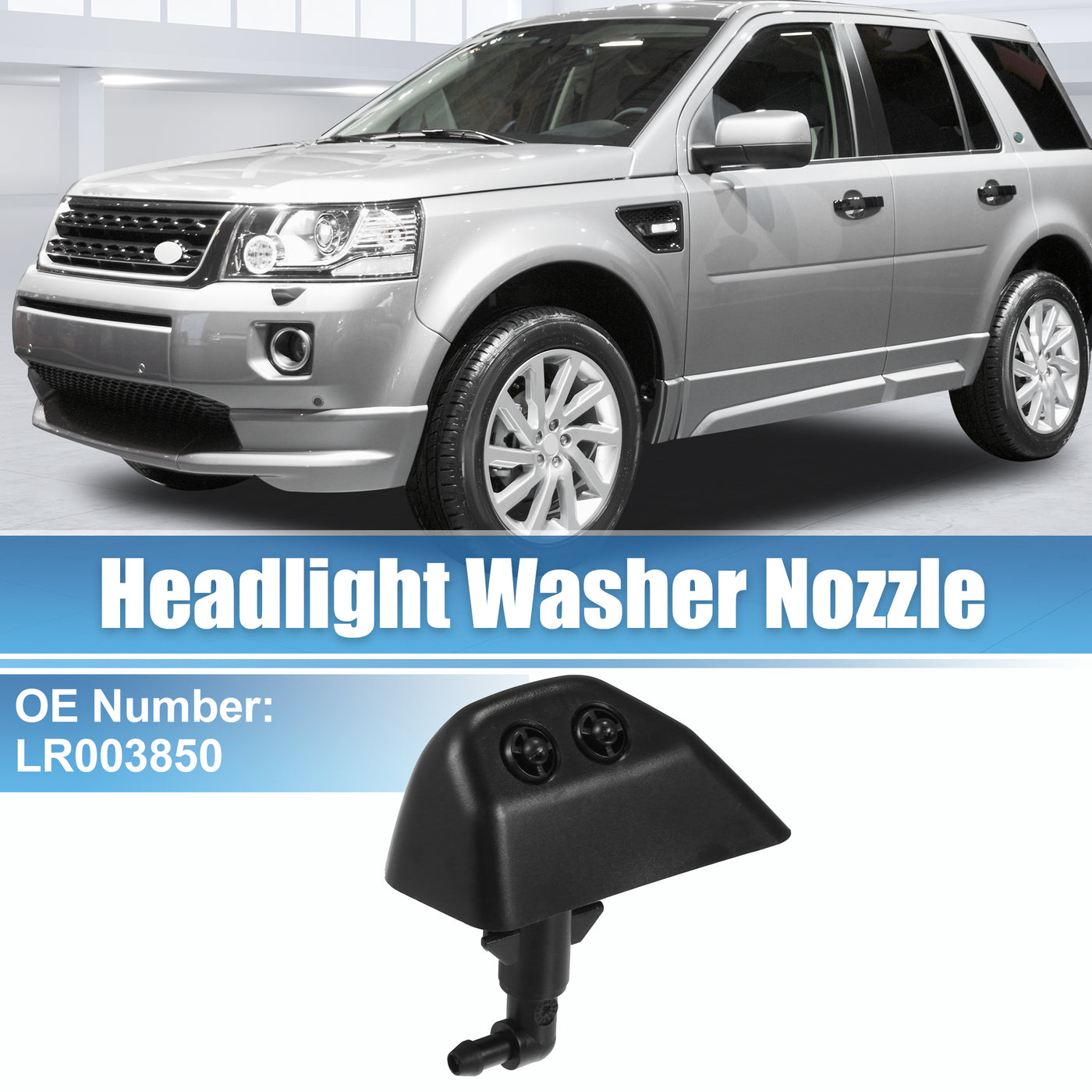 X AUTOHAUX Headlight Washer Nozzle Jet Spray Front Right Passenger Side LR003850 for Land Rover LR2 2008-2013 Black