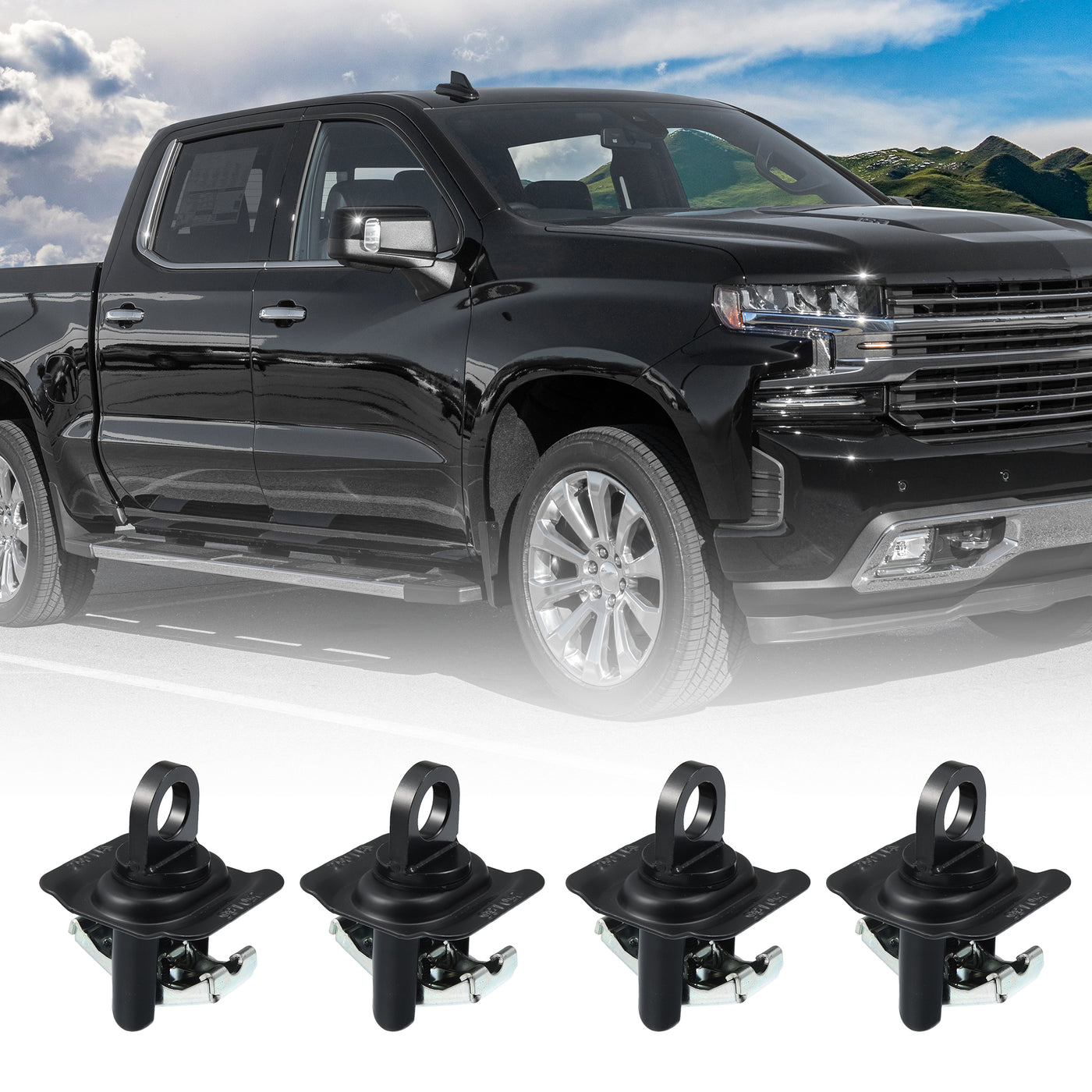 X AUTOHAUX 4pcs Truck Bed Tie Down Anchors 23146899 Replacement for Chevrolet Silverado 1500 2014-2023 Truck Bed Cargo Tie Downs for GMC Sierra 1500 2014-2023