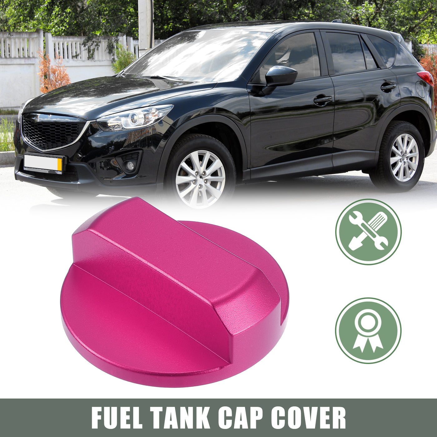 X AUTOHAUX Fuel Tank Cap Cover Gas Fuel Cap Tank Filler Cover for Mazda CX-5 CX-8 CX-3 Pink