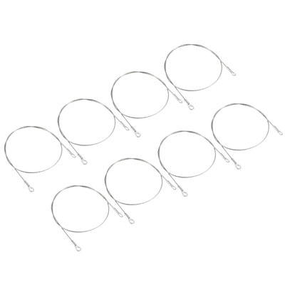 Harfington 1.5mm x 50cm Edelstahl Sicherheit Kabel 8Pack 5mm ID Ösen Abgeschlossen Sicherheit Draht Seil Gepäckschloß für Licht Außen Reise Silber