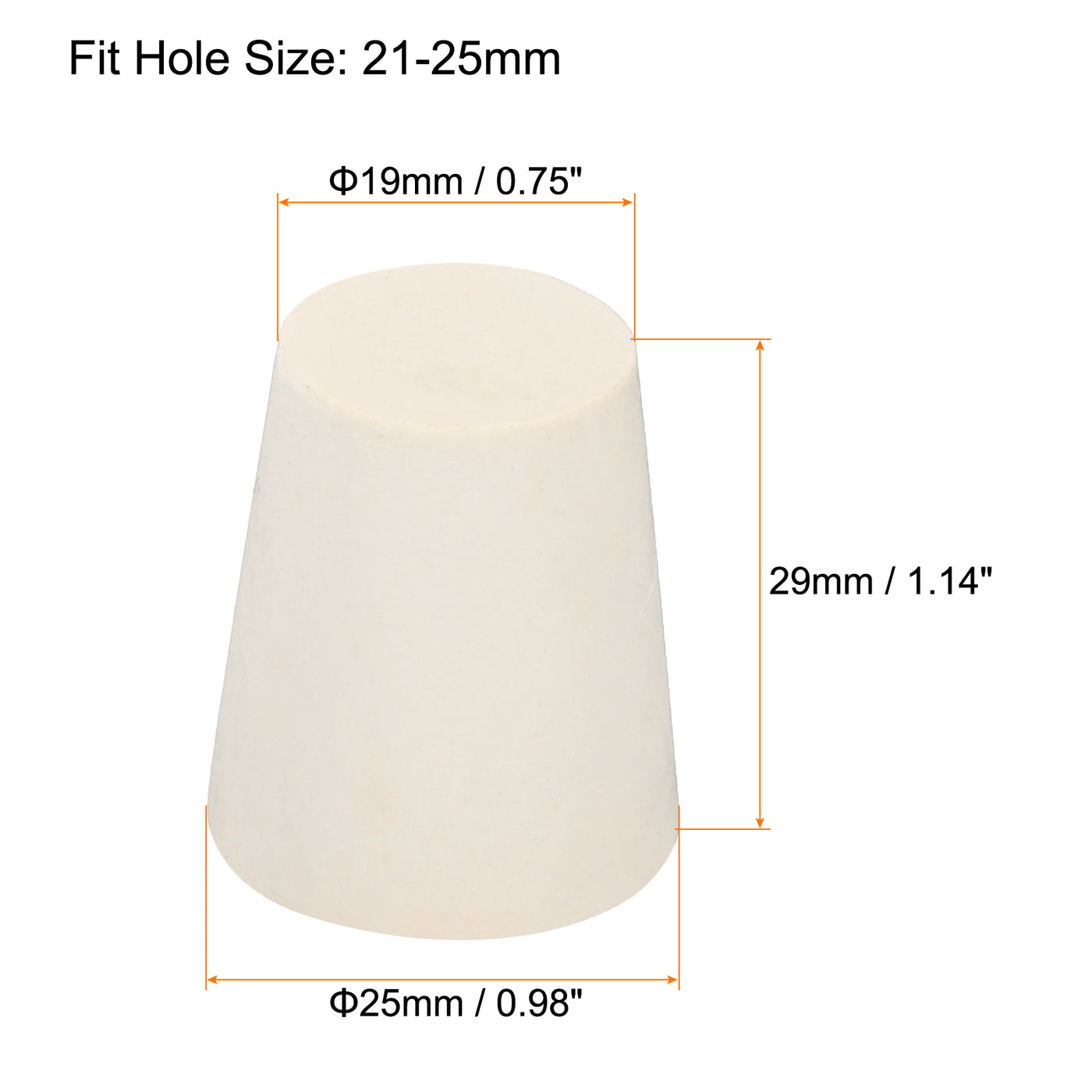 Harfington 18Stk Gummi Konisch Stecker 19mm bis 25mm Solid Test Rohre Stöpsel Stopfen Weiß für Lab Haus