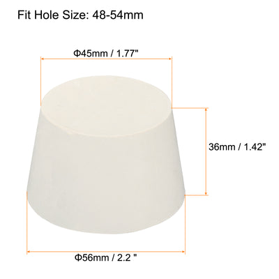 Harfington 4Stk Gummi Konisch Stecker 45mm bis 56mm Solid Test Rohre Stöpsel Stopfen Weiß für Lab Haus