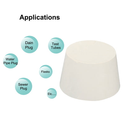 Harfington 4Stk Gummi Konisch Stecker 45mm bis 56mm Solid Test Rohre Stöpsel Stopfen Weiß für Lab Haus
