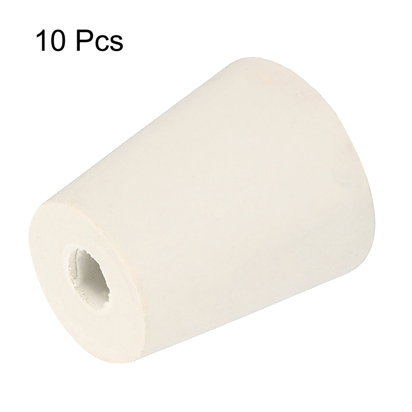 Harfington Rubber Tapered Plug 19mm to 25mm with 8mm Hole Tubes Stopper White 10 Pieces