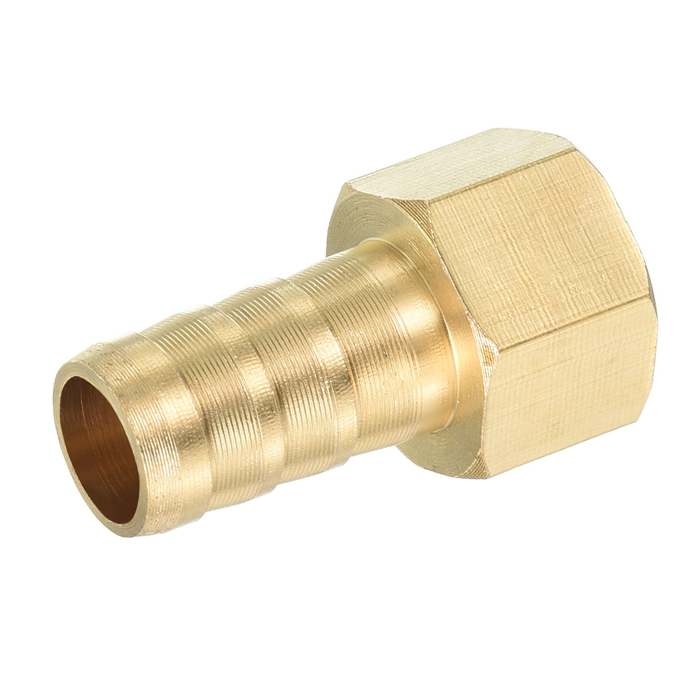 Harfington Hose Barb Fitting Straight 10mm Barbed G1/4 Female Thread, 4 Pack Brass, Yellow