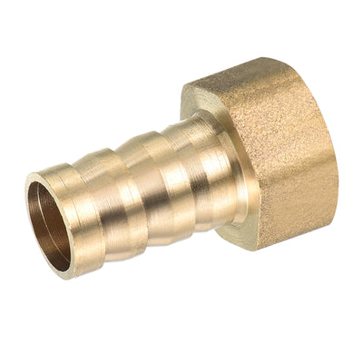 Harfington Hose Barb Fitting Straight 12mm Barbed G3/8 Female Thread, 4 Pack Brass, Yellow