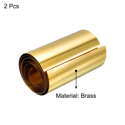 Harfington Uxcell Brass Sheet Roll, Brass Foil Roll Brass Strip Gold for Crafts, Electrical Repairs, Grounding