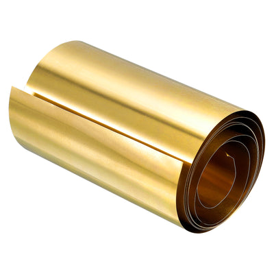 Harfington Uxcell Brass Sheet Roll, Brass Foil Roll Brass Strip Gold for Crafts, Electrical Repairs, Grounding