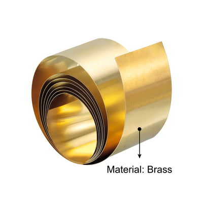 Harfington Uxcell Brass Sheet Roll, Brass Foil Roll Brass Strip Gold for Crafts, Electrical Repairs, Grounding