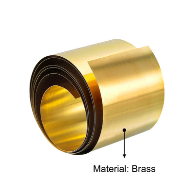 Harfington Uxcell Brass Sheet Roll, Brass Foil Roll Brass Strip Gold for Crafts, Electrical Repairs, Grounding