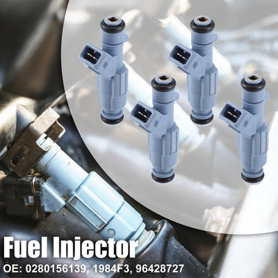 Harfington 4pcs 0280156139 Fuel Injector for CITROEN C4 Hatchback 2.0 16V 04-08 for PEUGEOT 206 Hatchback 2.0 RC 03-07 for PEUGEOT 307 Hatchback 2.0 16V 05-07