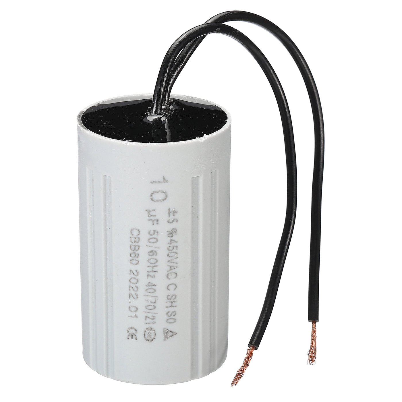 Harfington CBB60 10uF Running Capacitor, AC 450V 2 Wires 50/60Hz Cylinder 60x35mm