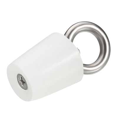 Harfington Silikon Gummi Konischer Stecker 18mm bis 24mm Solide Sprosen Stopper mit Ring für Reagenzgläser Wasserleitung Drainageloch Weiß