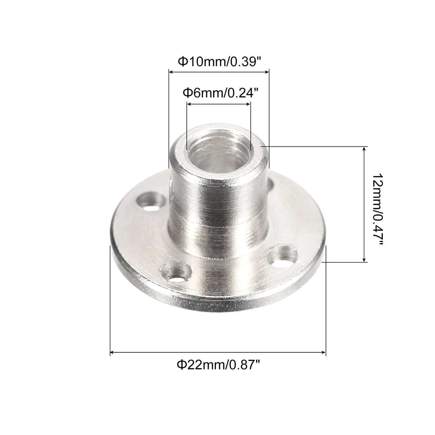 Harfington 5Pcs 6mm Flange Coupling Connector 10pcs Screw 5pcs Hex Wrench