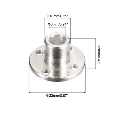 Harfington 5Pcs 6mm Flange Coupling Connector 10pcs Screw 5pcs Hex Wrench