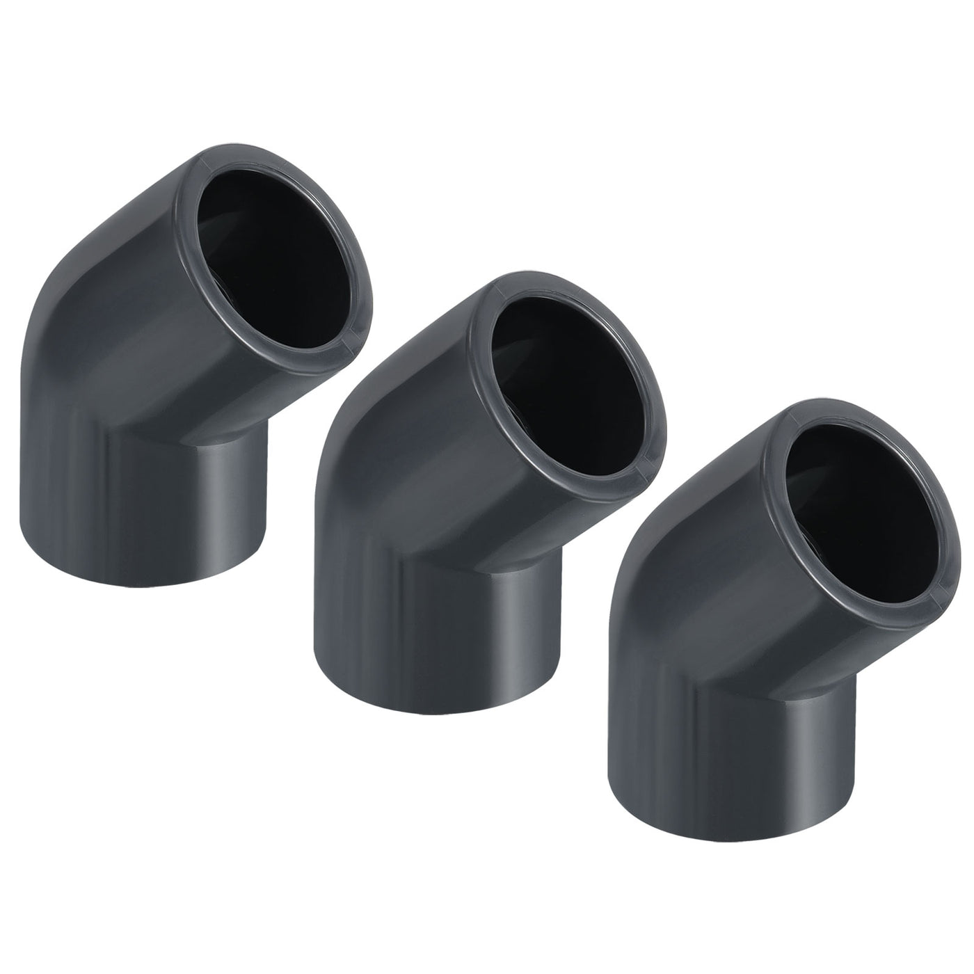 Harfington UPVC Pipe Fitting, 3 Pack 45 Degree Elbow Pipe Adapter 20mm 1/2" Slip Socket Coupling Connector