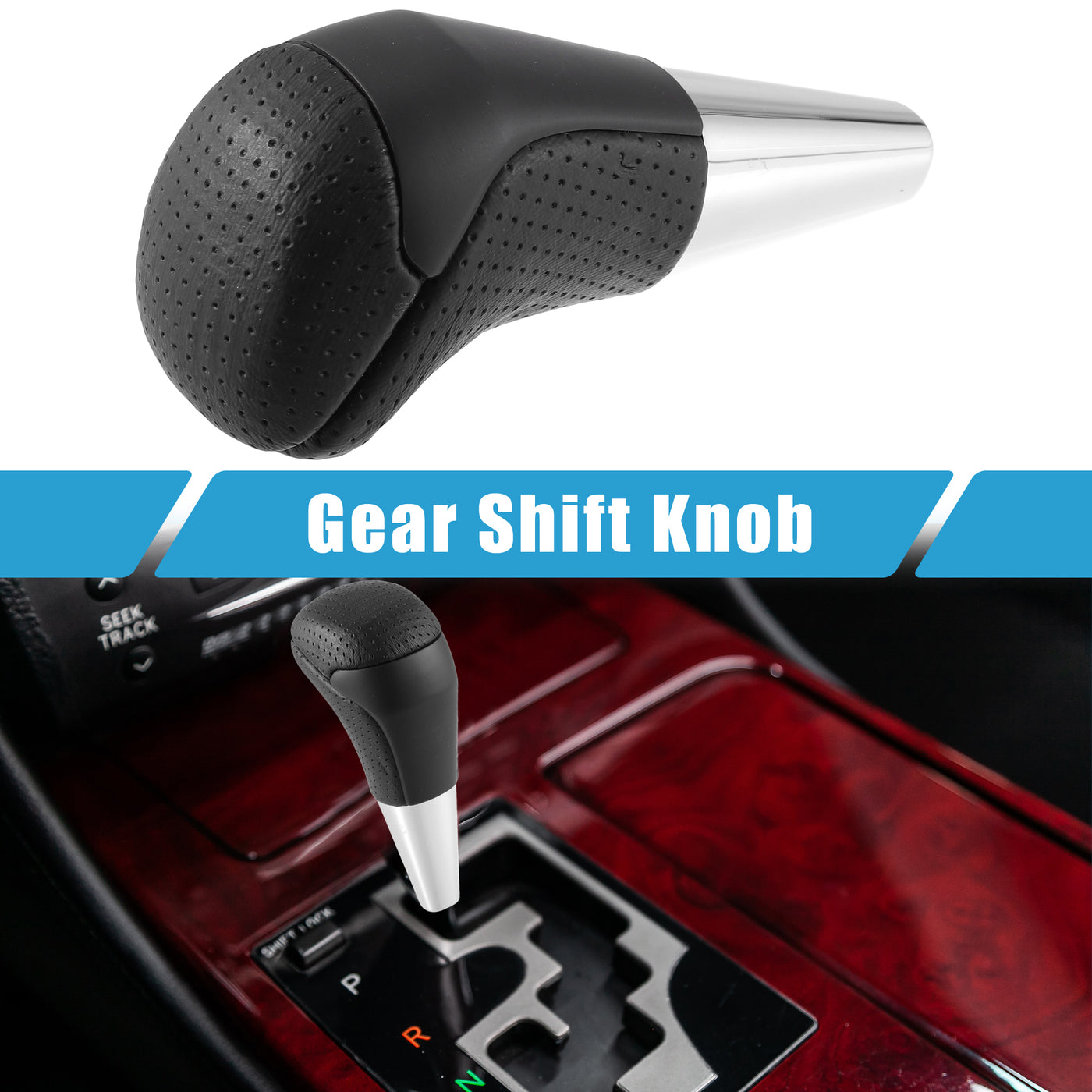 A ABSOPRO Automatic Gear Stick Shift Knob Gear Shift Knob Stick Shifter for Toyota Land Cruiser 2016-2021 4Runner 2003-2021 Tundra 2008-2021 Black Wood Grain