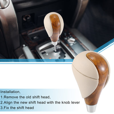 Harfington Gear Stick Shift Knob Gear Shift Knob Stick Shifter for Lexus ES300h ES350 GS300 GS350 GS430 GS450h GS460 IS250 IS300 IS350 LS460 Beige Wood Grain