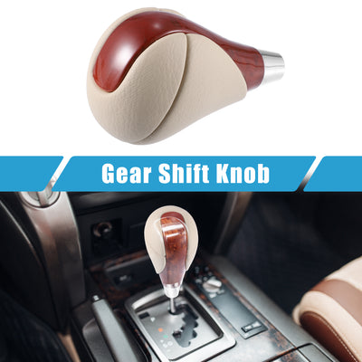 Harfington Gear Stick Shift Knob Gear Shift Knob Stick Shifter for Lexus ES300h ES350 GS300 GS350 GS430 GS450h GS460 IS250 IS300 IS350 LS460 Beige Wood Pattern