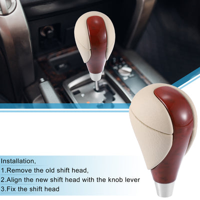 Harfington Gear Stick Shift Knob Gear Shift Knob Stick Shifter for Lexus ES300h ES350 GS300 GS350 GS430 GS450h GS460 IS250 IS300 IS350 LS460 Beige Wood Pattern