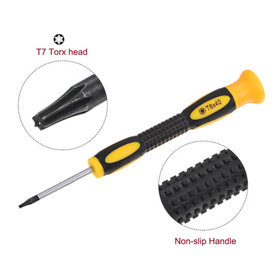 Harfington Uxcell Precision Torx Screwdrivers Security Star Head Swivel Lid Non-slip Handle