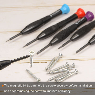 Harfington Uxcell Precision Torx Screwdrivers Star Head Swivel Lid Non-slip Plastic Handle