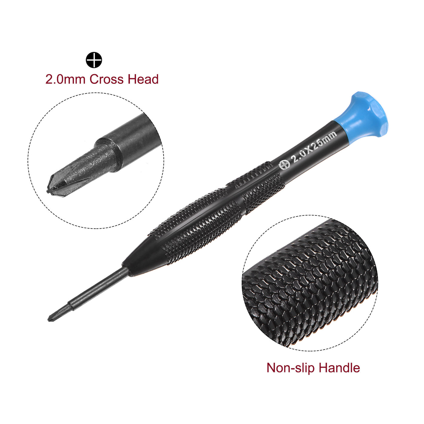 uxcell Uxcell Precision Phillips Screwdriver Cross Head Swivel Lid Non-slip Plastic Handle