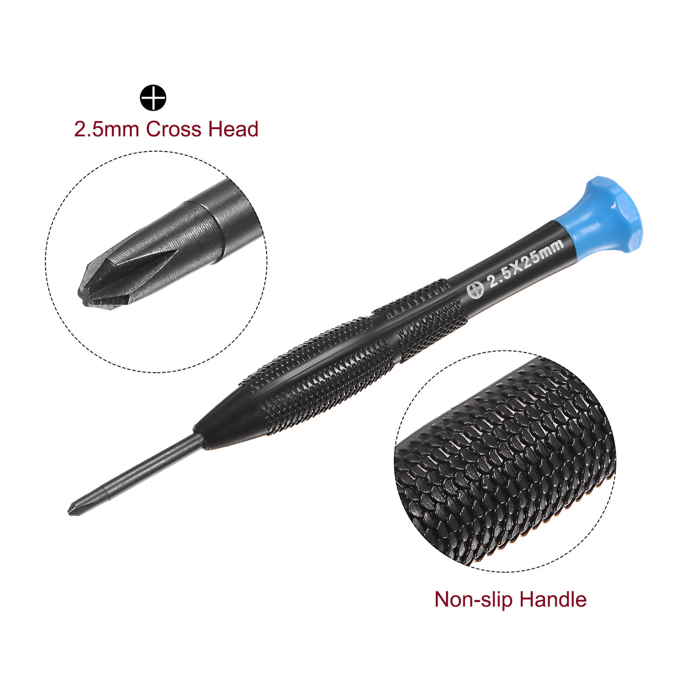 uxcell Uxcell Precision Phillips Screwdriver Cross Head Swivel Lid Non-slip Plastic Handle