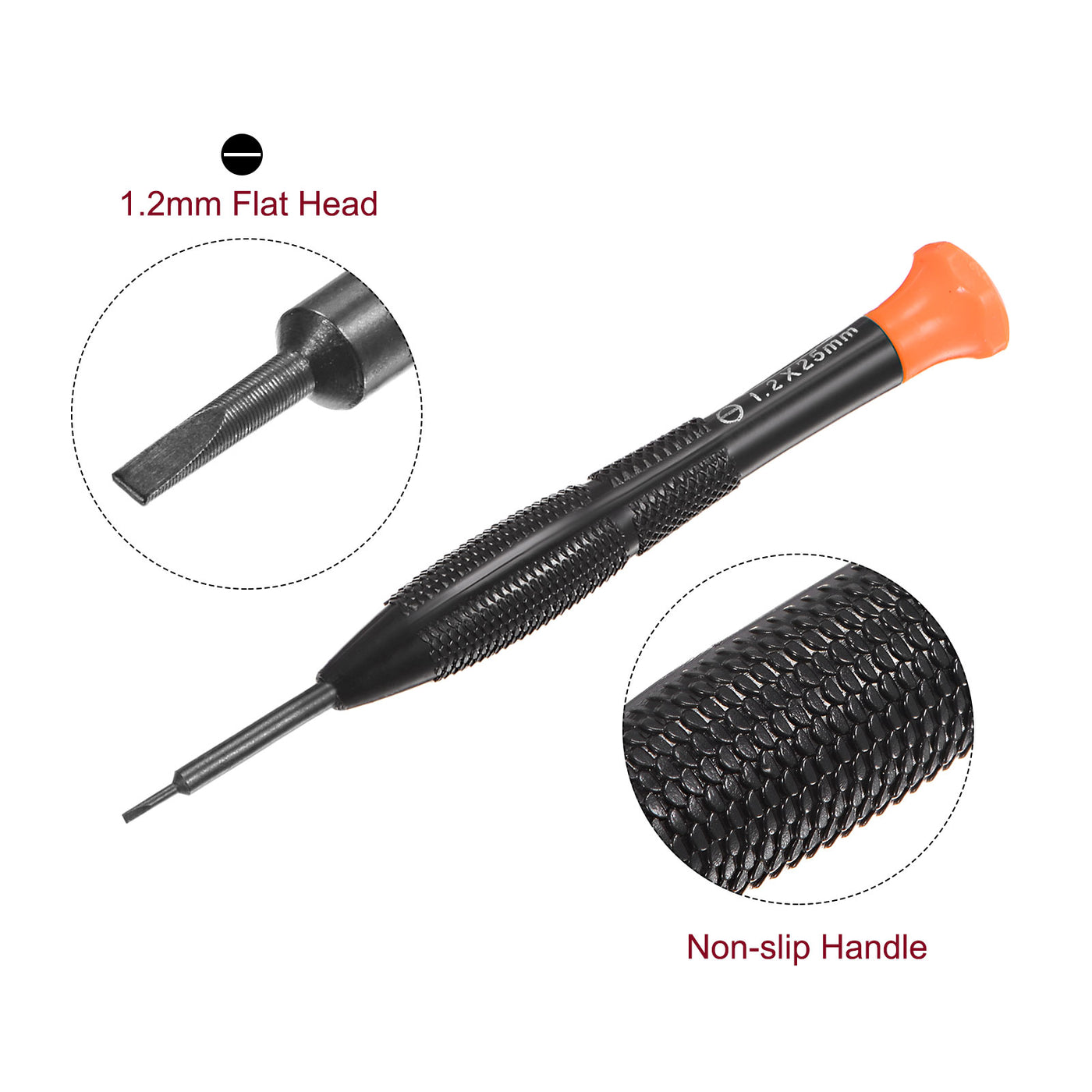 uxcell Uxcell Precision Slotted Screwdriver Flat Head Swivel Lid Non-slip Plastic Handle