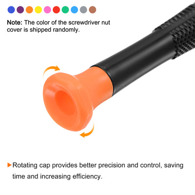 Harfington Uxcell Precision Slotted Screwdriver Flat Head Swivel Lid Non-slip Plastic Handle