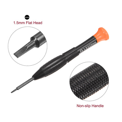 Harfington Uxcell Precision Slotted Screwdriver Flat Head Swivel Lid Non-slip Plastic Handle