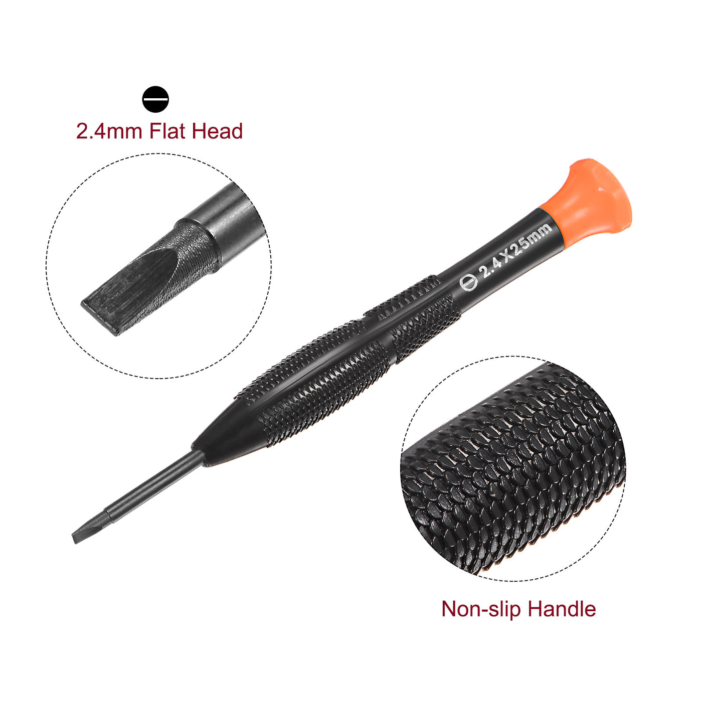 uxcell Uxcell Precision Slotted Screwdriver Flat Head Swivel Lid Non-slip Plastic Handle