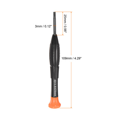 Harfington Uxcell Precision Slotted Screwdriver Flat Head Swivel Lid Non-slip Plastic Handle