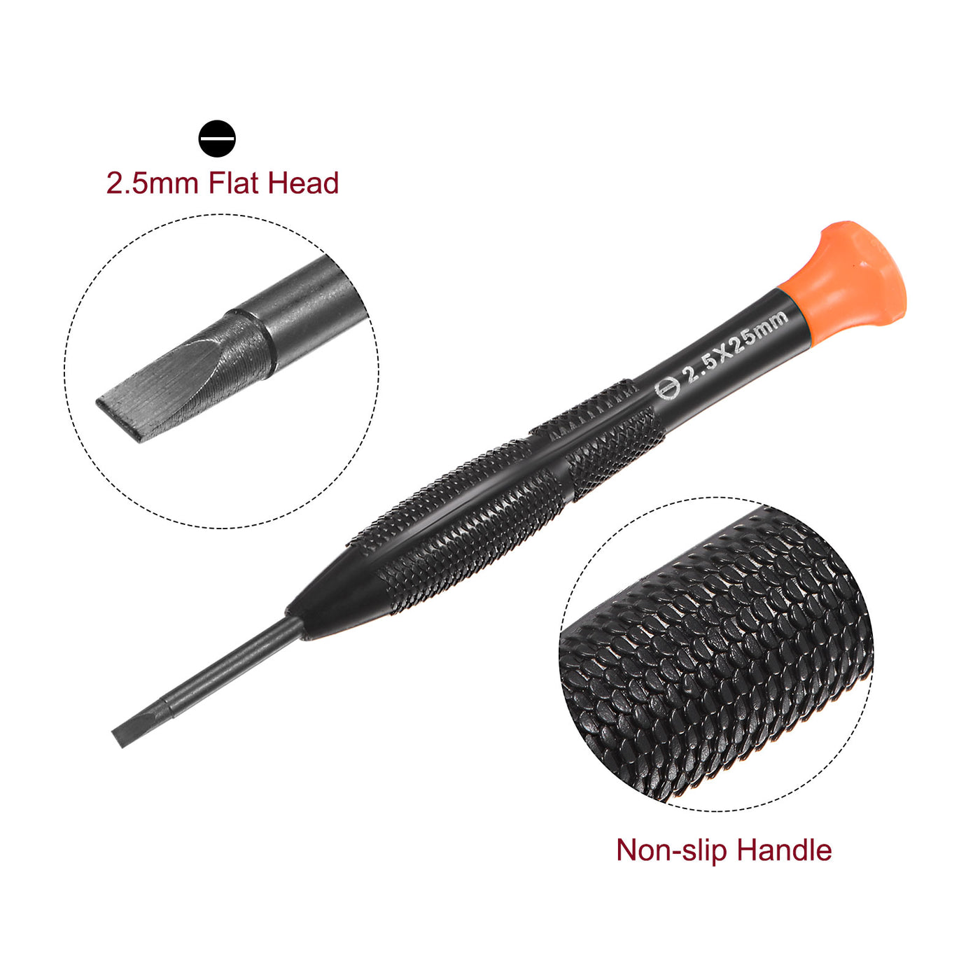 uxcell Uxcell Precision Slotted Screwdriver Flat Head Swivel Lid Non-slip Plastic Handle