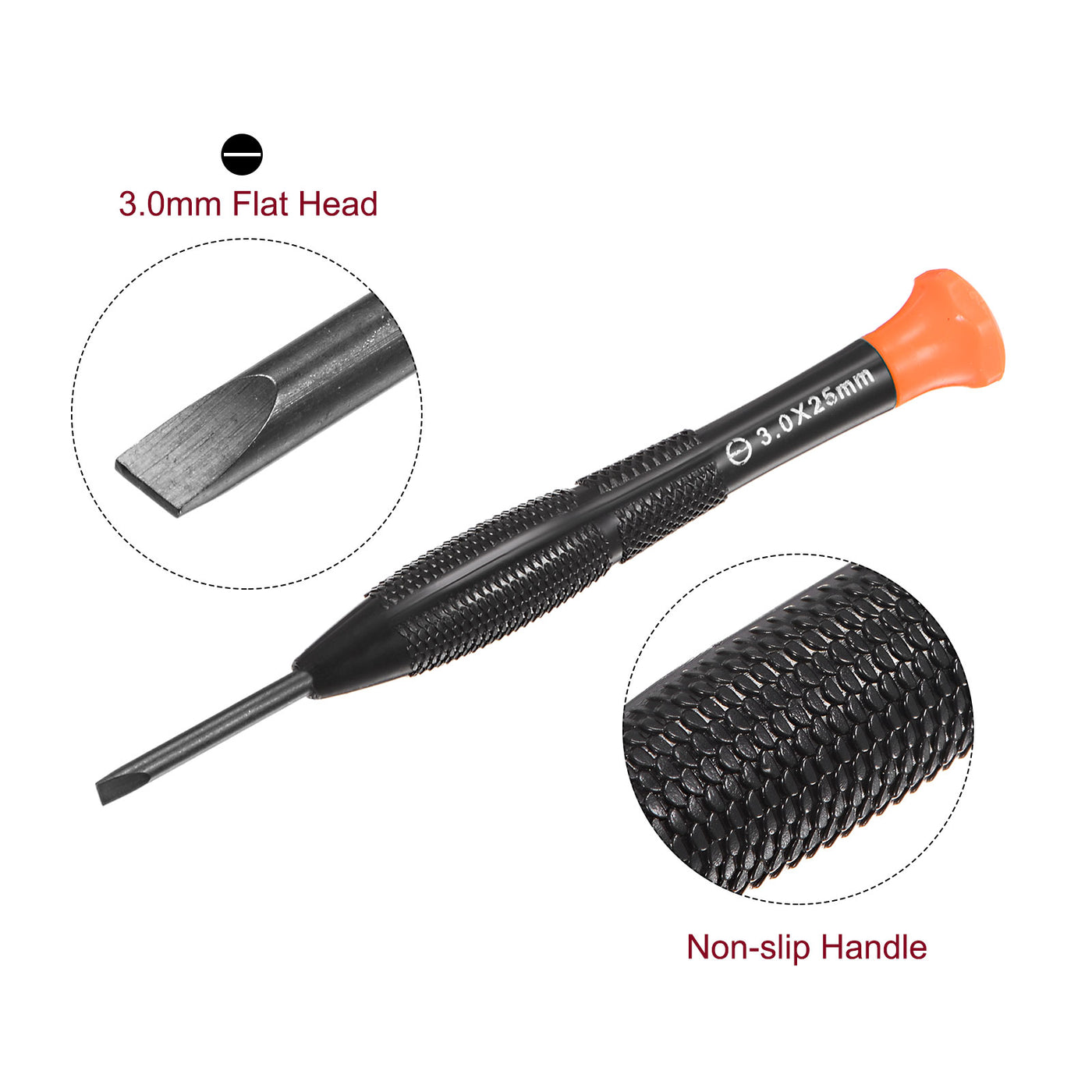 uxcell Uxcell Precision Slotted Screwdriver Flat Head Swivel Lid Non-slip Plastic Handle