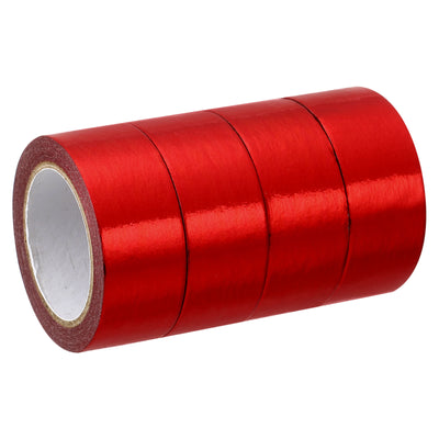 Harfington Metallic Washi Tape 15mm x 5m, 4 Pack Art Paper Tapes Washi Self-Adhesive Red