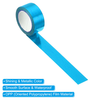 Harfington Metallic Washi Tape 15mm x 5m, 10 Pack Art Tapes Washi Self-Adhesive Blue