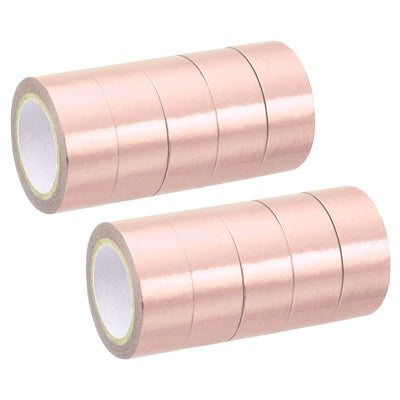 Harfington Metallic Washi Tape 15mm x 5m, 10 Pack Art Tapes Washi Self-Adhesive Pink Gold