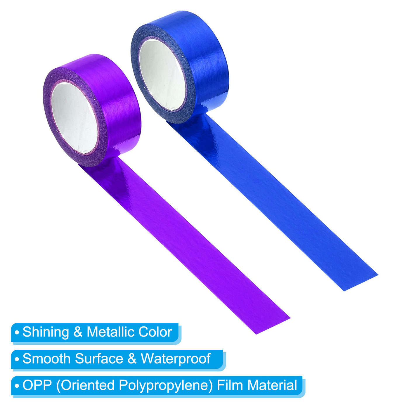 Harfington Metallic Washi Tape 15mm x 5m, 2 Pack Art Tapes Self-Adhesive Dark Blue,Purple