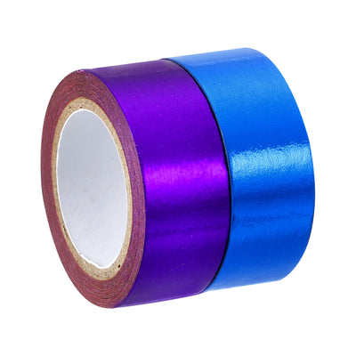 Harfington Metallic Washi Tape 15mm x 5m, 2 Pack Art Tapes Self-Adhesive Dark Blue,Purple