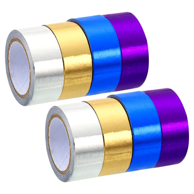 Harfington Metallic Washi Tape 15mm x 5m, 8 Pack Art Tapes Washi Self-Adhesive 4 Colors