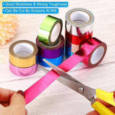 Harfington Metallic Washi Tape 15mm x 5m, 6 Pack Art Tapes Washi Self-Adhesive 6 Colors