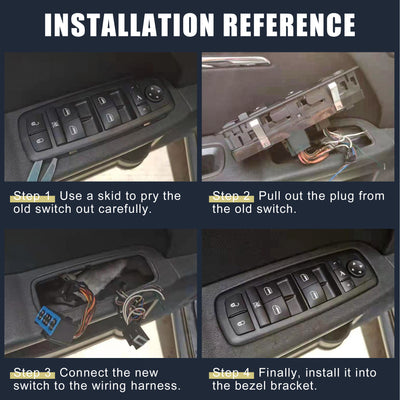 Harfington 735461282 6490HO Passenger Side Front Right Power Window Switch for CITROEN Nemo Van 2008-2016 for FIAT Fiorino Qubo for PEUGEOT Bipper Van 2007-2015