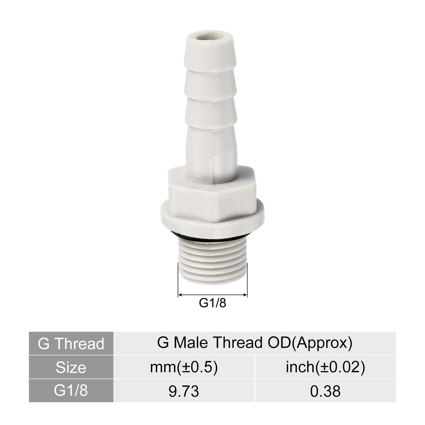 Harfington Hose Barb Fitting Straight Barbed Male Thread, POM Plastic Pipe Connector