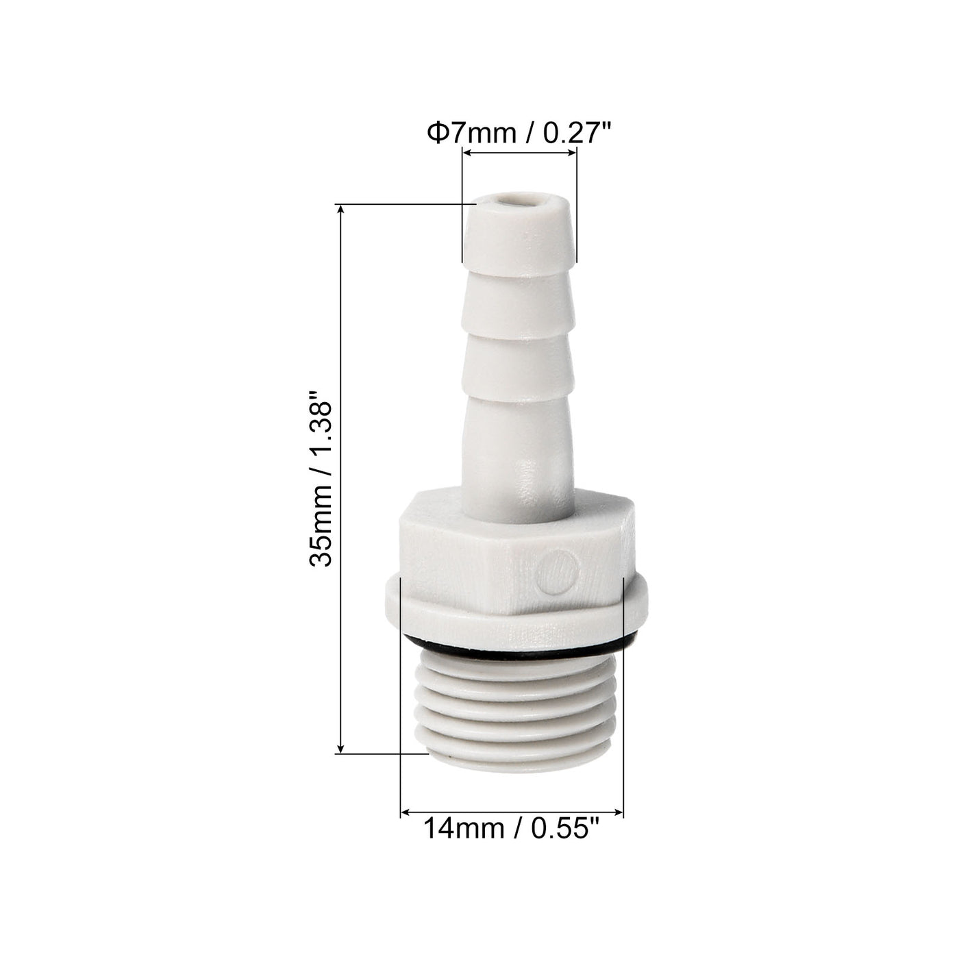 Harfington Hose Barb Fitting Straight Barbed Male Thread, POM Plastic Pipe Connector